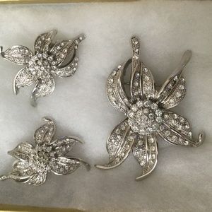 Vintage earrings and brooch
